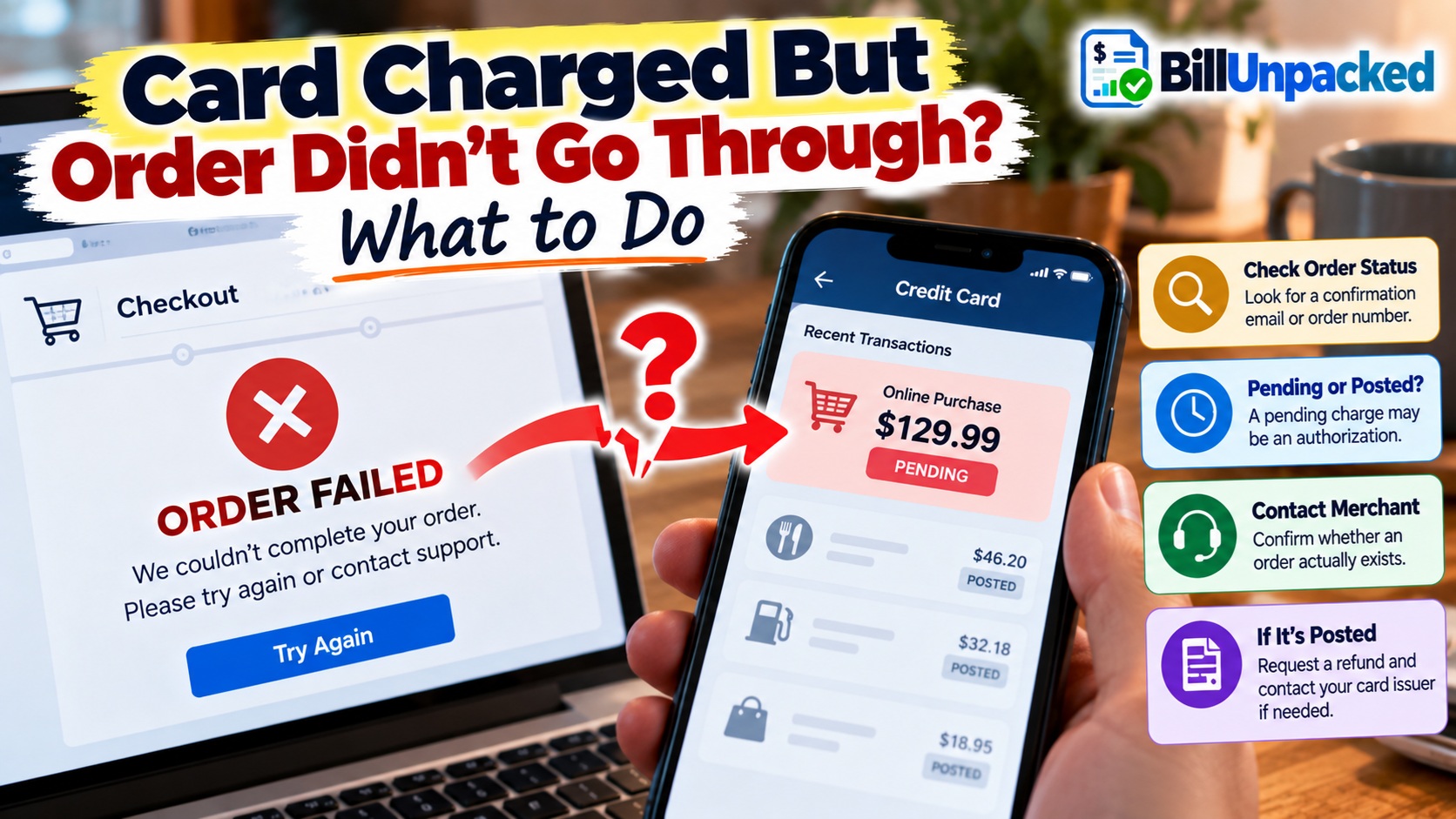 Credit Card Charged but Order Failed? What to Do