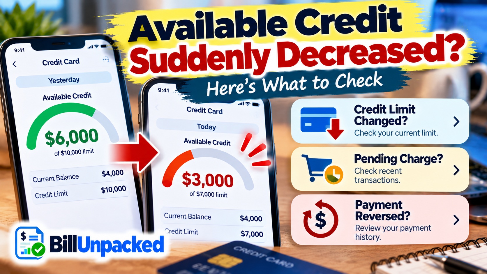 Available Credit Decreased for No Reason? What to Check